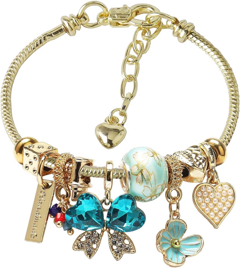 DS Charm Bracelets for teen girls exquisite cute cartoon friendship bracelet Gold Stainless Steel Bangle birthday Gift box Adjustable little girls kids jewelry holiday gifts - Image 1